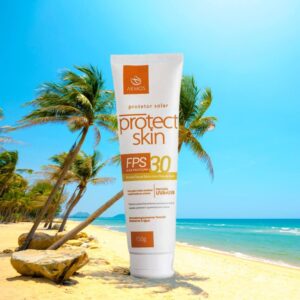 Protetor Solar Protect Skin FPS30 Akmos | Toque Seco & UVA/UVB